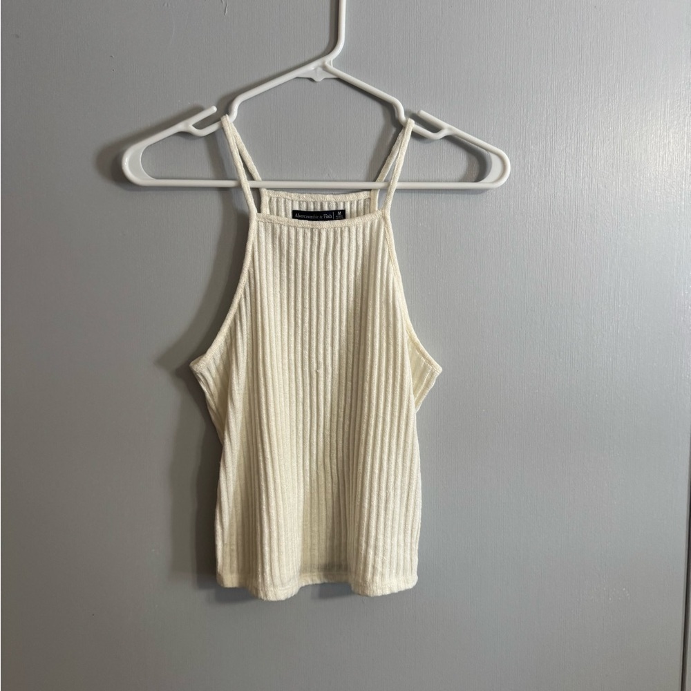 Abercrombie & Fitch Cream Ribbed Tank Top Size Medium